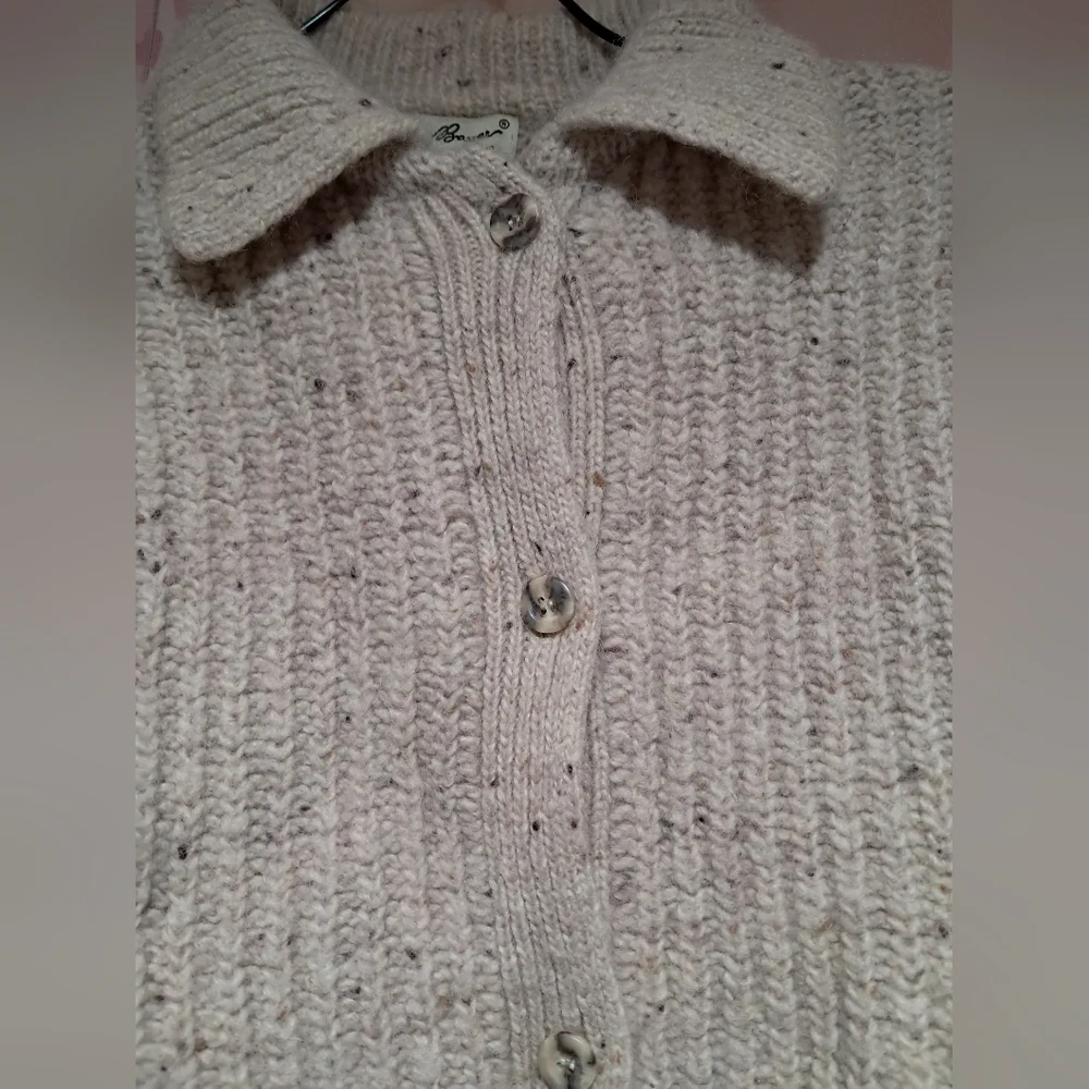 Rare Vintage Eddie Bauer 80s Oatmeal Wool Cardigan NWT Made in UK Size:M - Picture 10 of 15